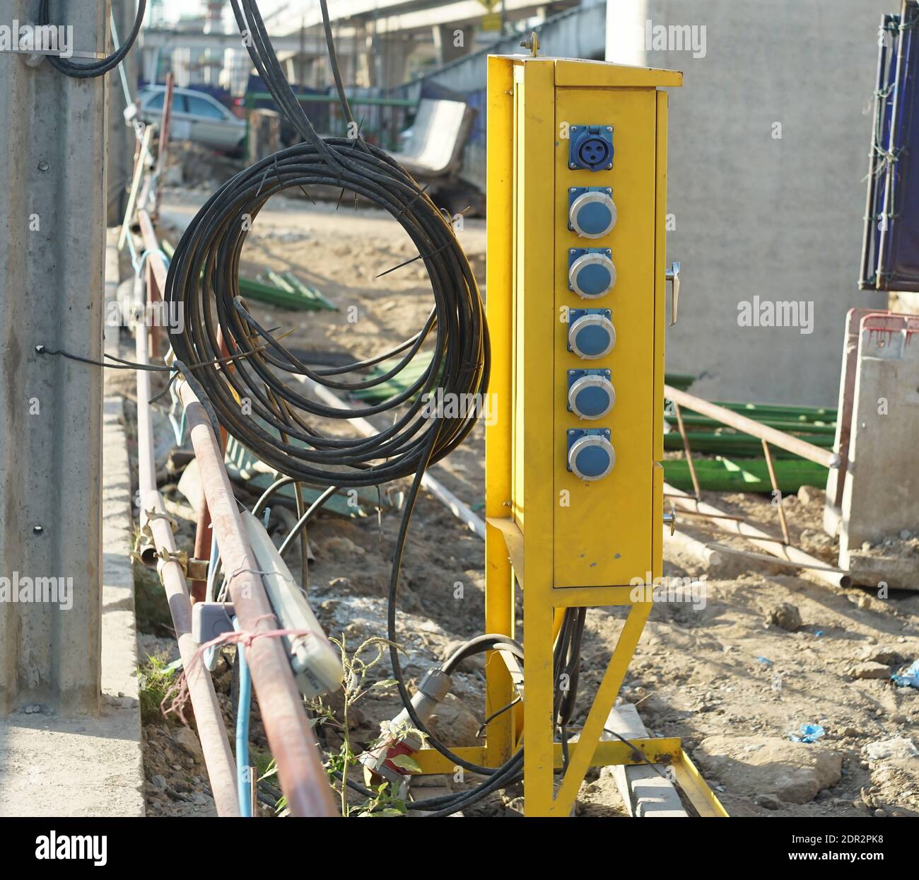 A electric load center for service of a civil construction area Stock