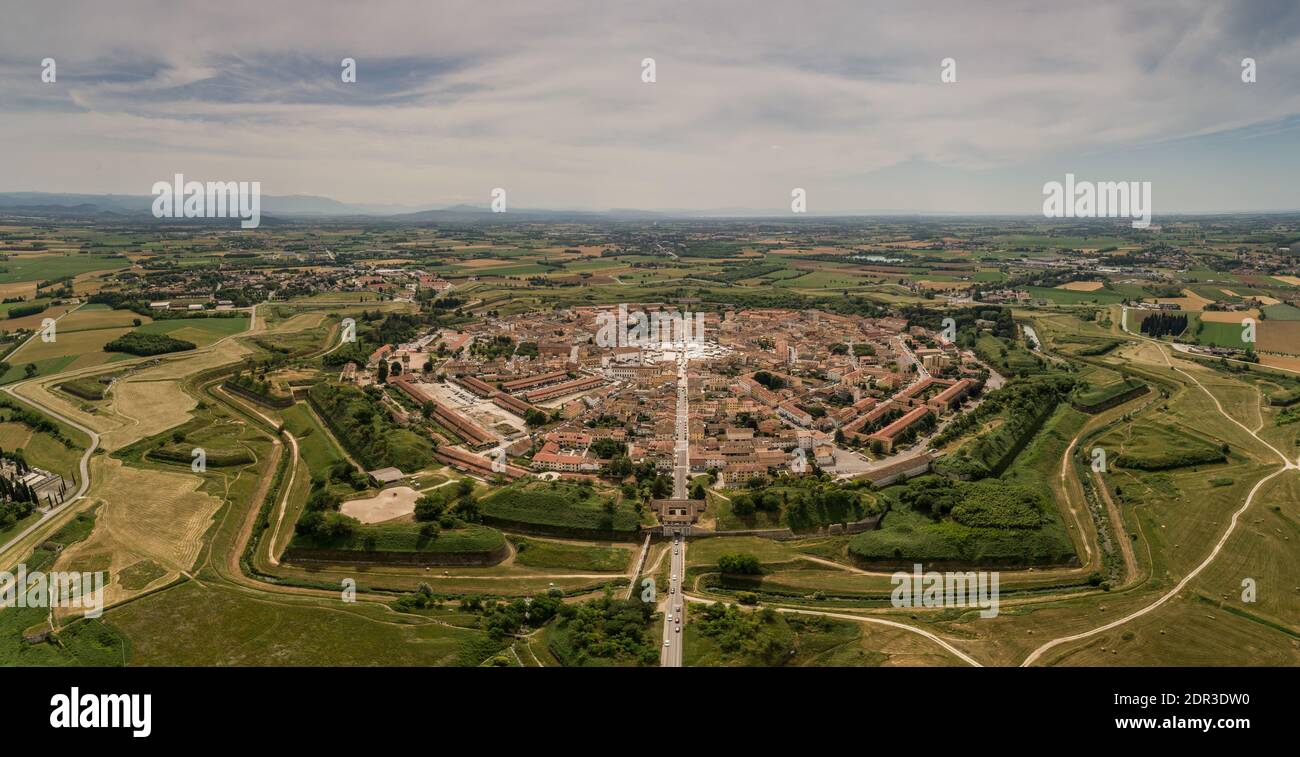 Palmanova city panoramic aerial view. Friuli Venezia Giulia, Italy. Stock Photo
