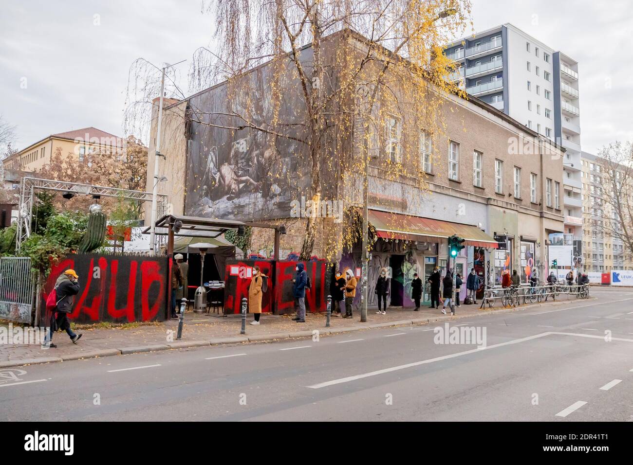 Berlin, Germany. 20th Dec, 2020. People queue up to have a swab for a rapid  antigen test on the premises of the 