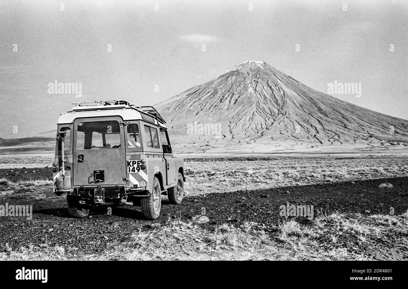 This is the active volcano Ol Doinyo Lengai 9711 feet high located near Lake Natron in the Rift valley of Tanzania in East Africa.Known to the Maasai as the Mountain of God. Lengai has had several eruptions in  2002,2008 and has featured in several of David Attenborough's documentaries Stock Photo