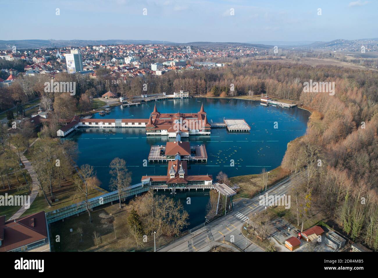 Heviz Aerial photo of thermal lake in Heviz, Hungary Stock Photo - Alamy
