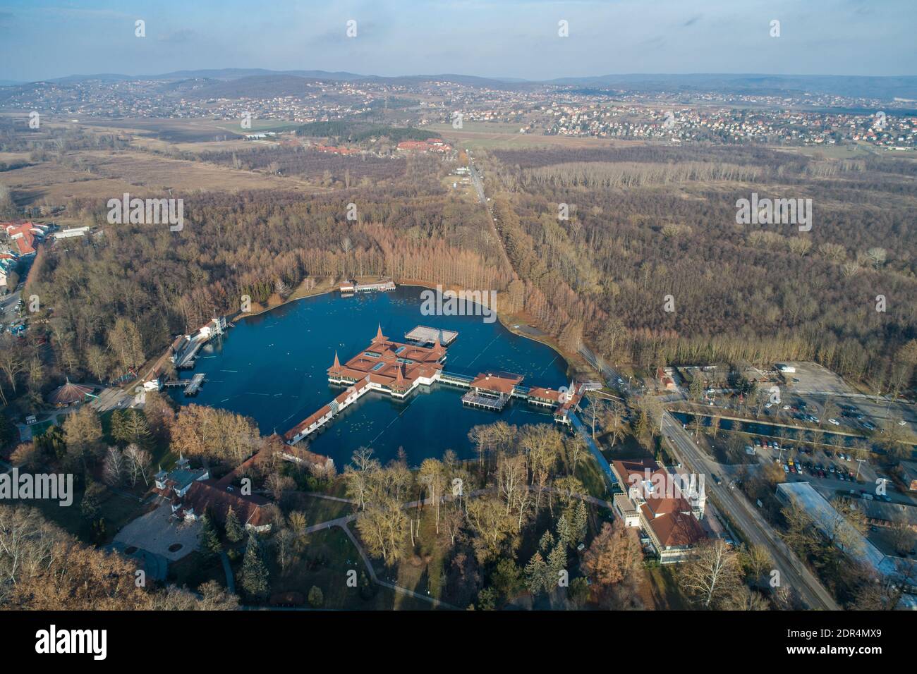 Heviz Aerial photo of thermal lake in Heviz, Hungary Stock Photo - Alamy