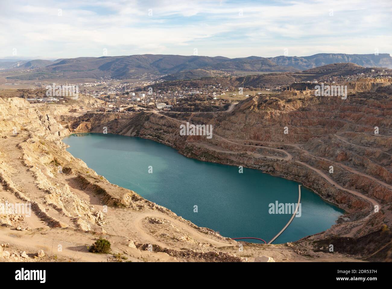 Fresh water supply in Crimea. Pipes for water intake. Backup line for