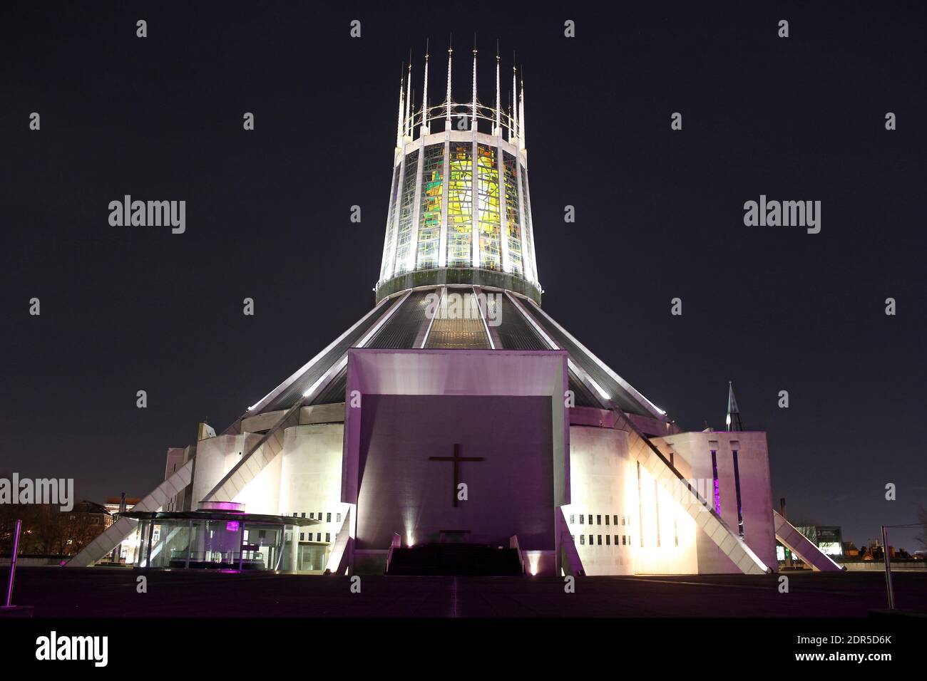 Liverpool Metropolitan Cathedral At Night Stock Photo