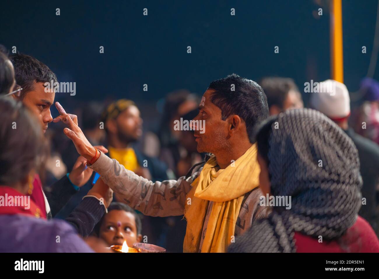 17.12.2019, Varanasi, India. The sacred religious ceremony of Arati