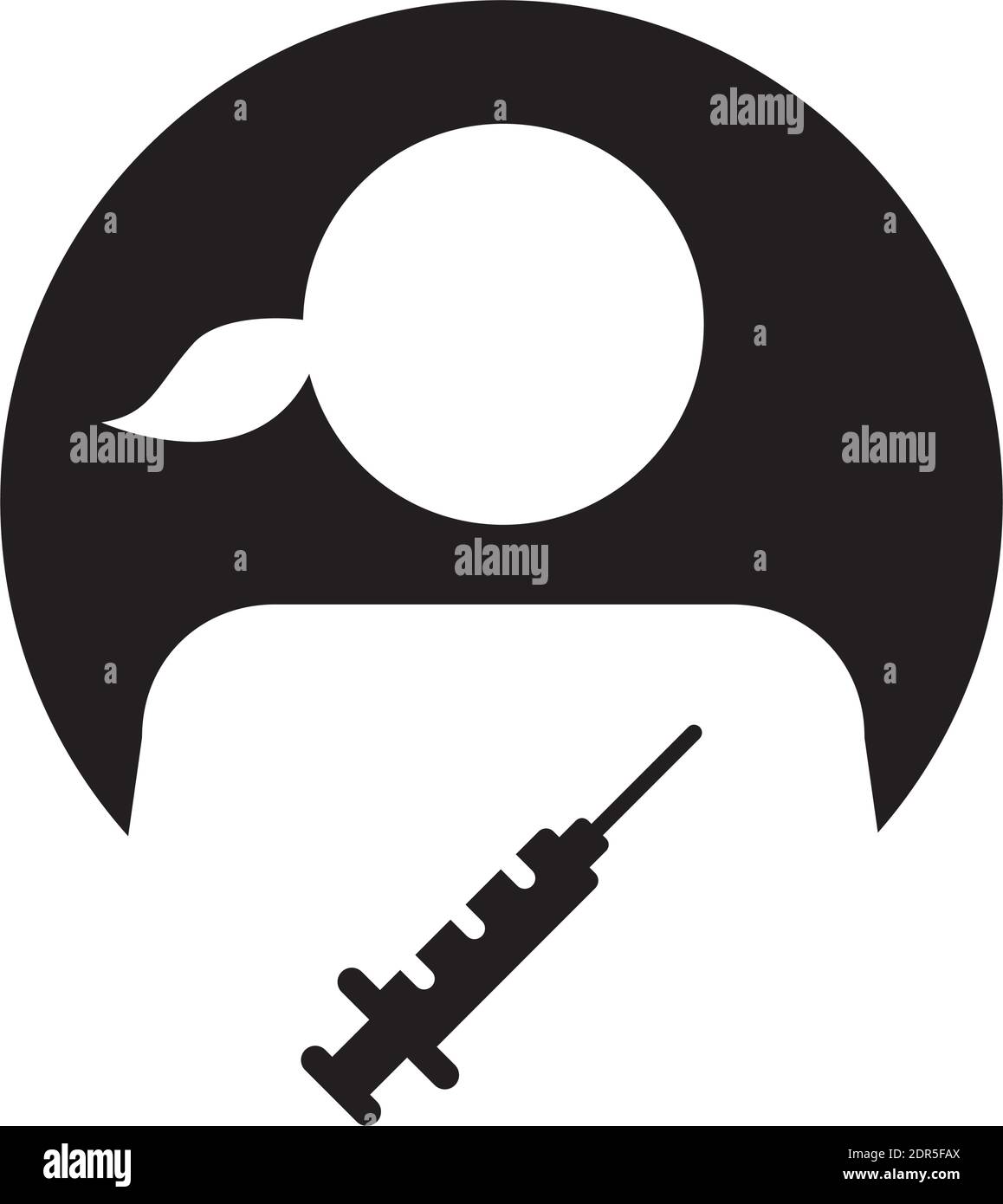Vaccine icon vector with Injection syringe female user person profile ...