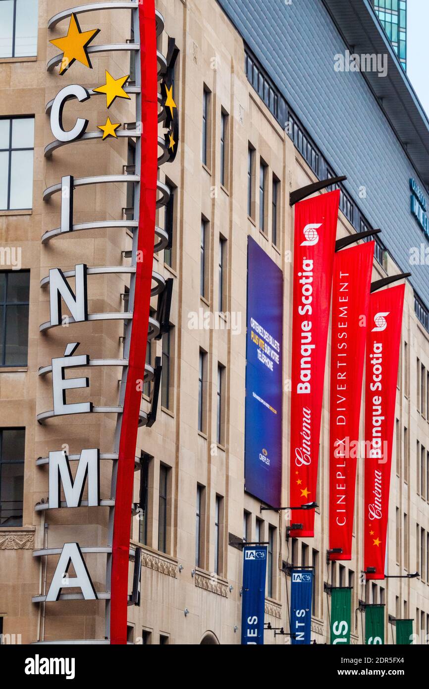 Scotiabank Cinema sign, Montreal, Canada Stock Photo Alamy