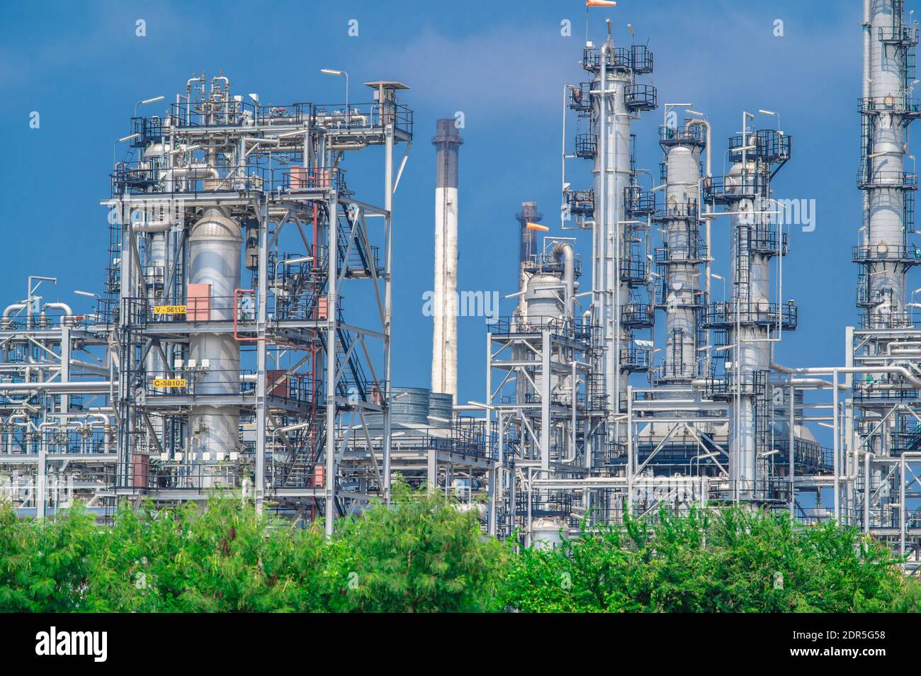 Industrial zone,The equipment of oil refining,Closeup of industrial