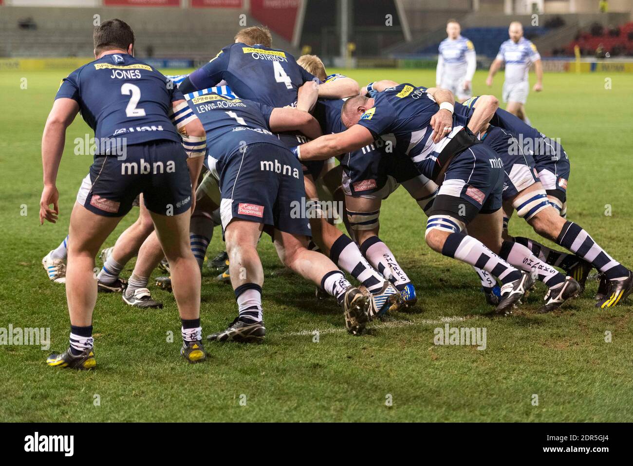 Typical rugby union scrumdown. Stock Photo