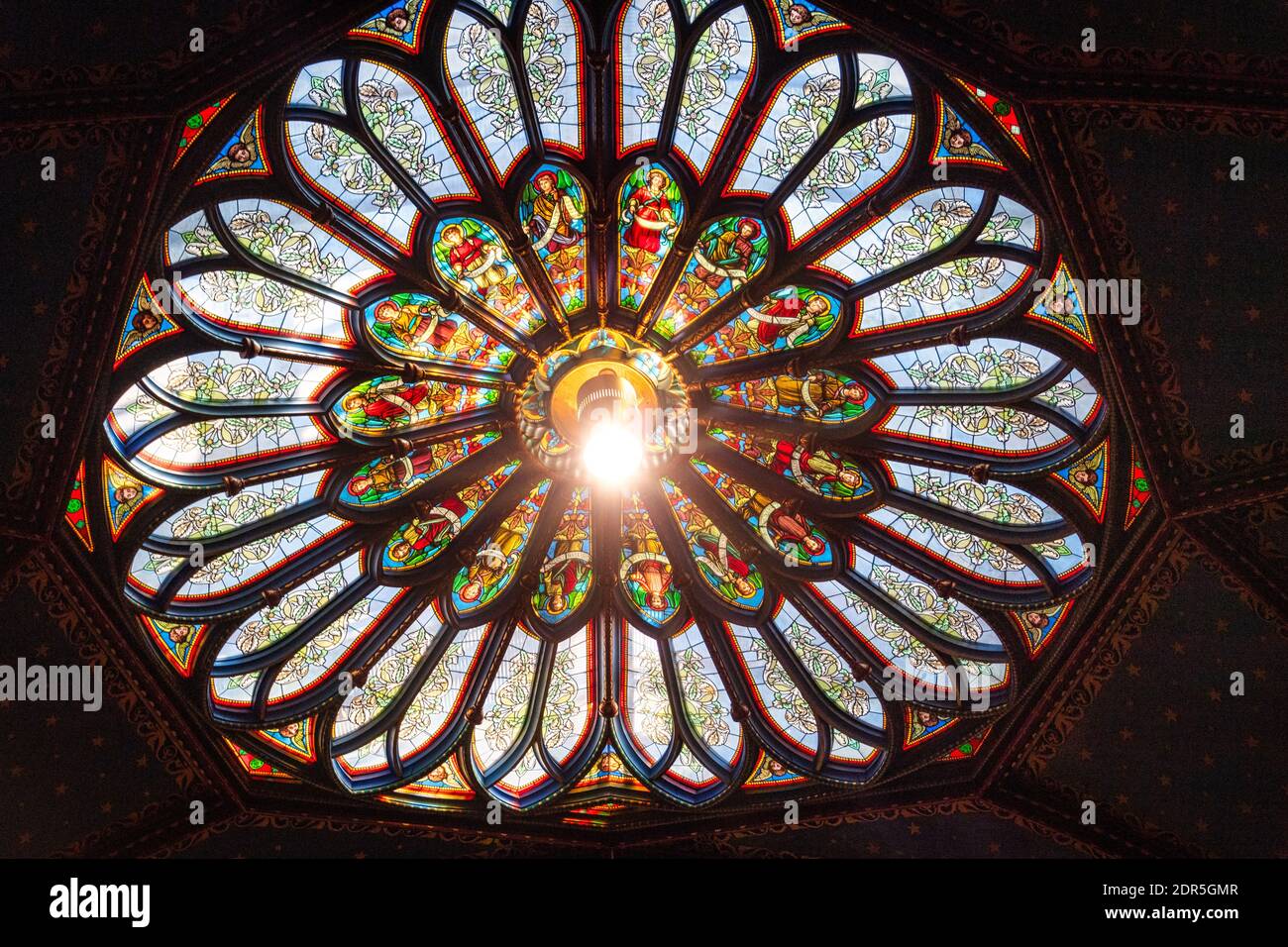 Skylight in the Notre-Dame basilica church, Montreal, Canada Stock Photo