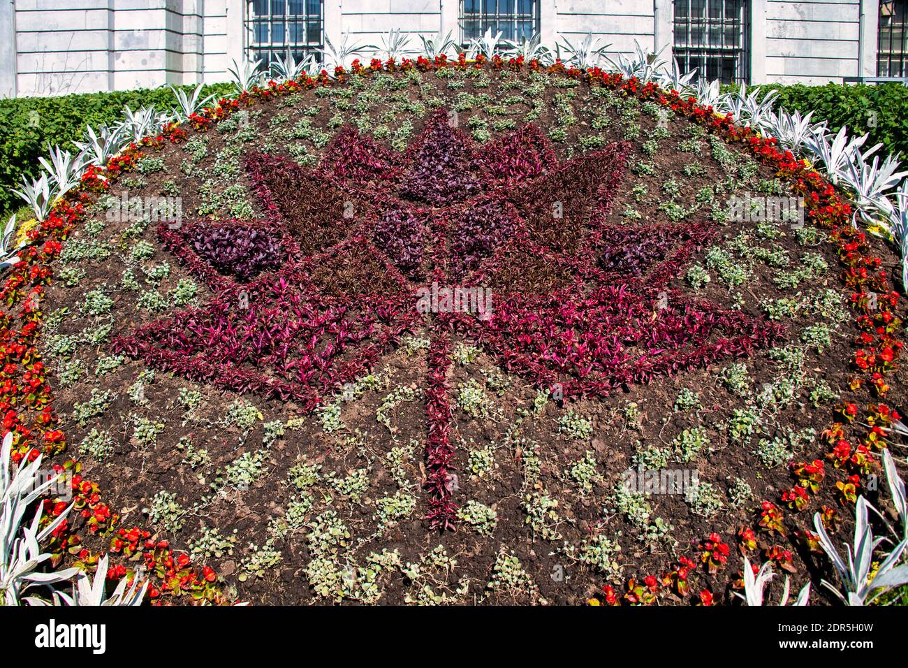 Sculpted gardens in city hall, Montreal, Canada Stock Photo