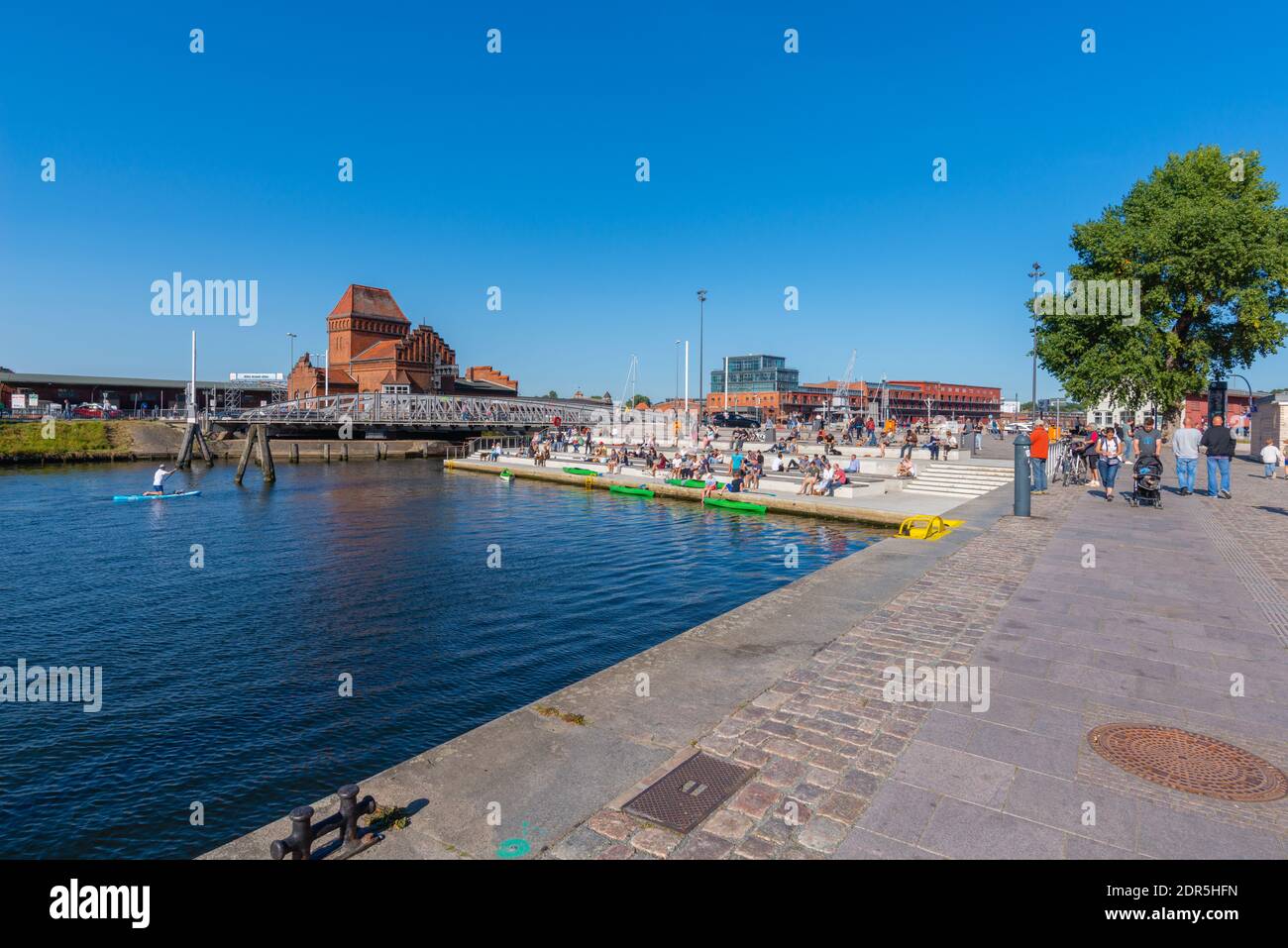 Leisure time at Holstenhafen at a sunny autumn day, Hanseatic City of Lübeck, Schleswig-Holstein, North Germany, Europe Stock Photo