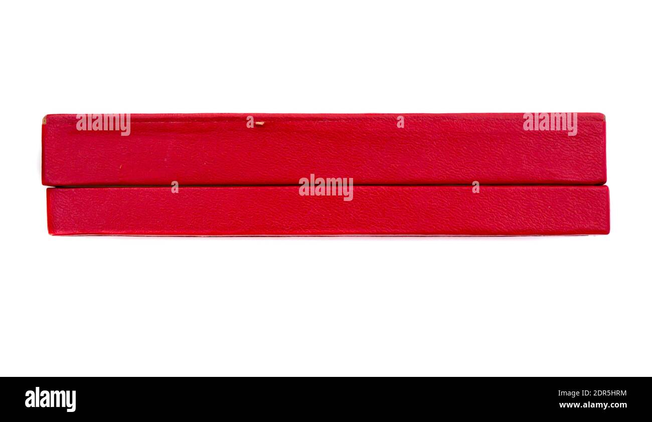 The red box from metal spoon object. Stock Photo