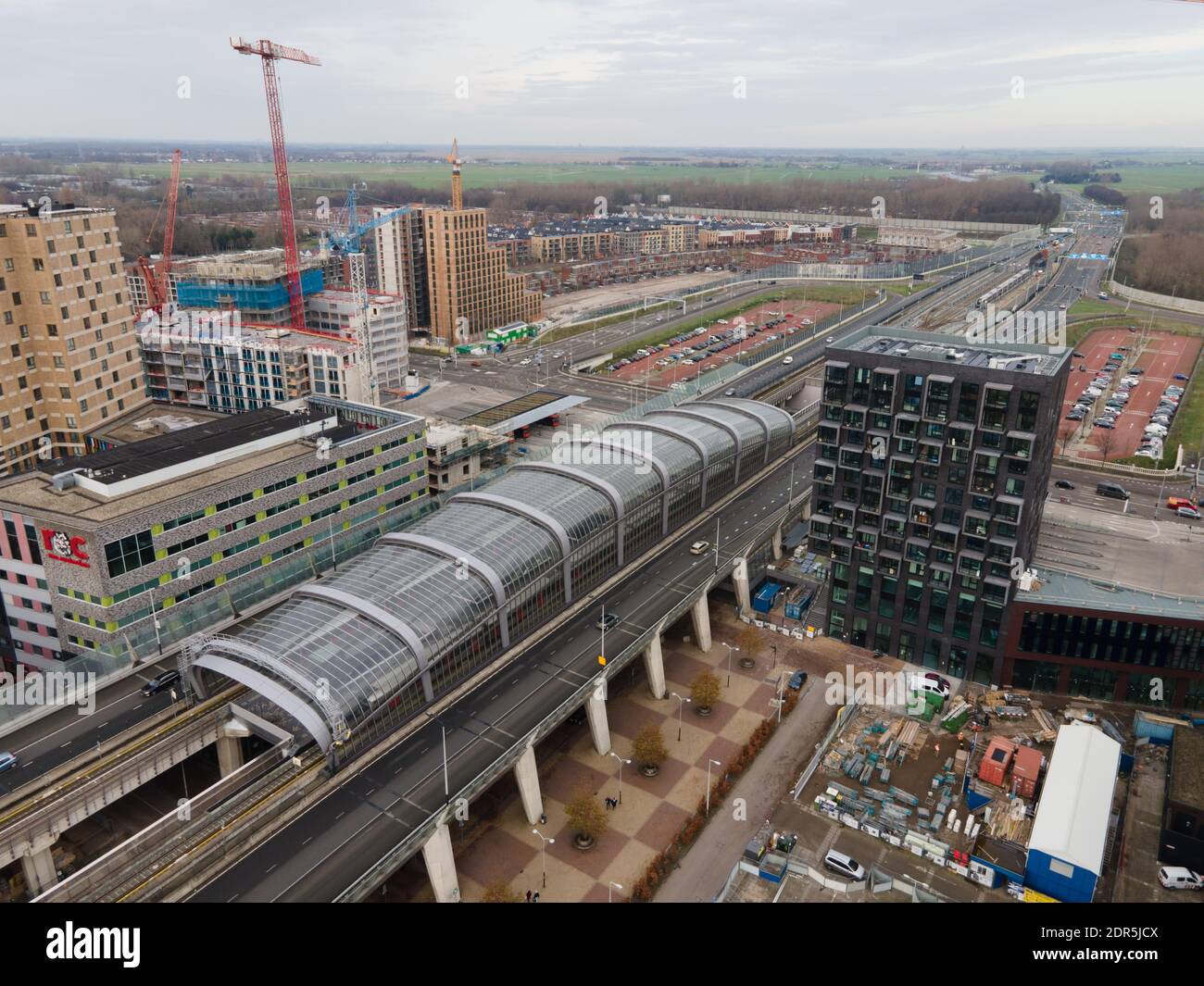Amsterdam, 19th of December 2020, The Netherlands Station Noord north metro station North south line. Stock Photo