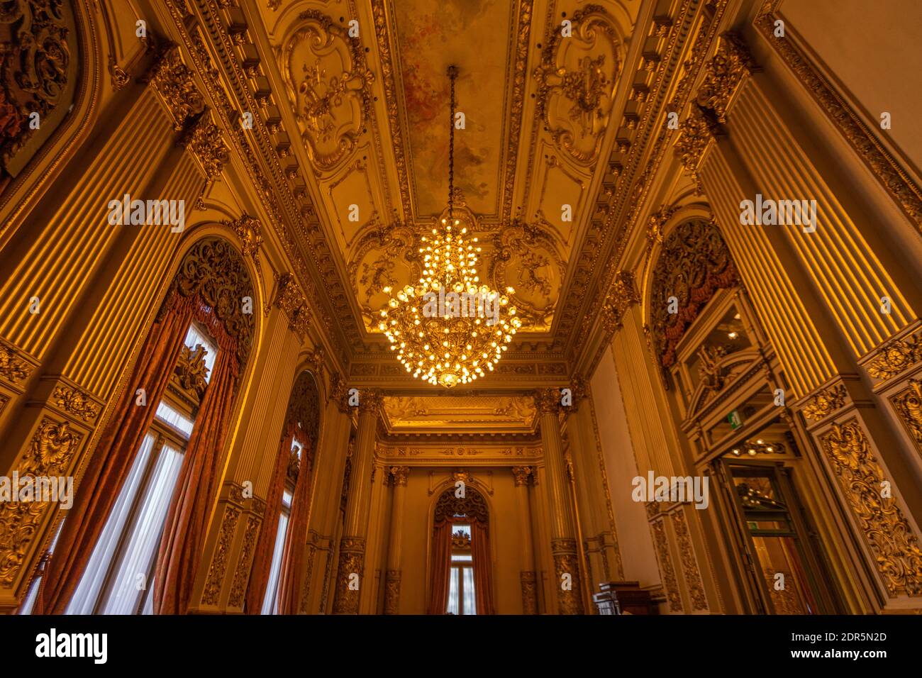 Ceiling inside Teatro Colon in Buenos Aires Stock Photo