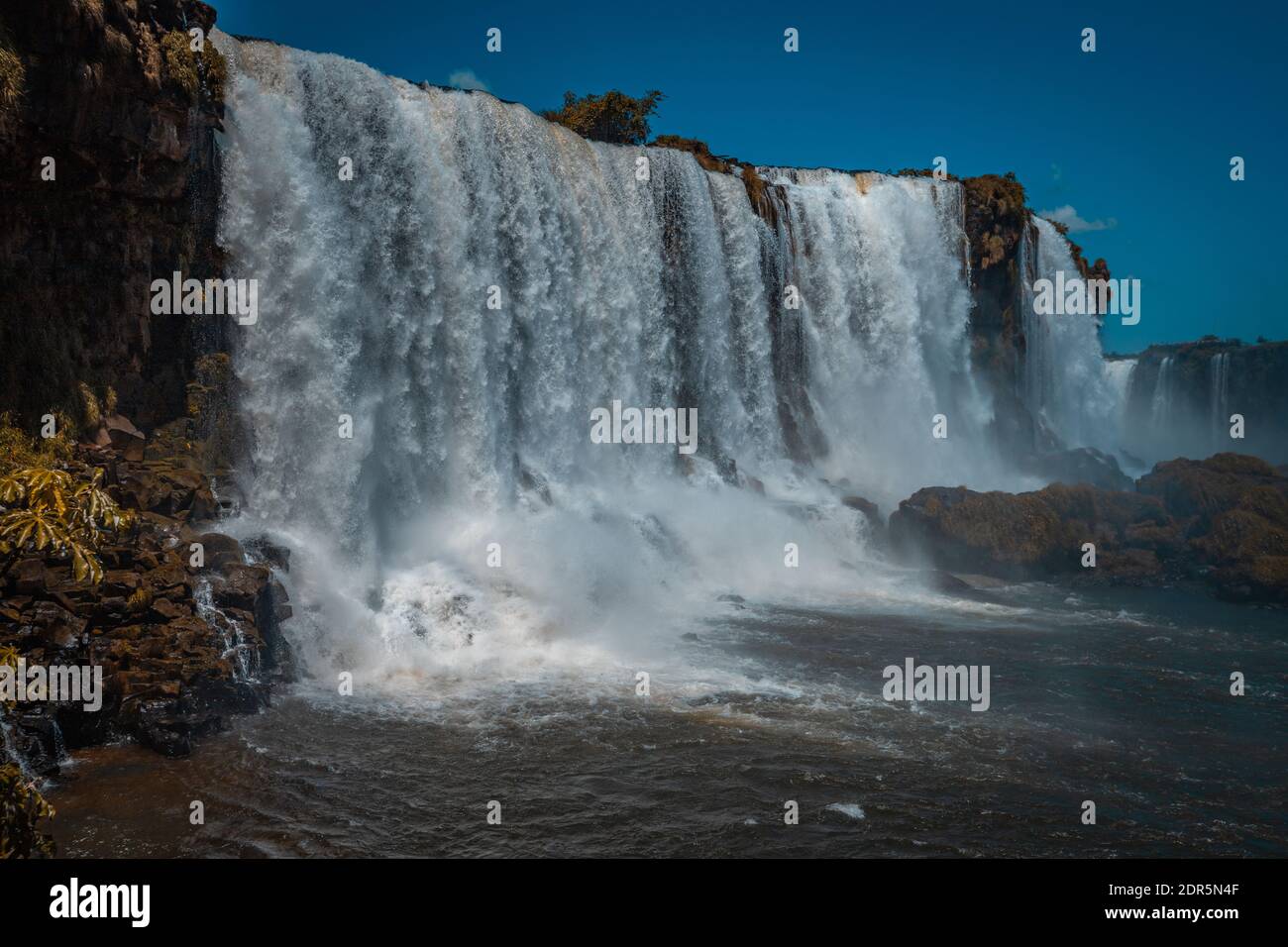 View of Iguazu falls in Brazil side Stock Photo