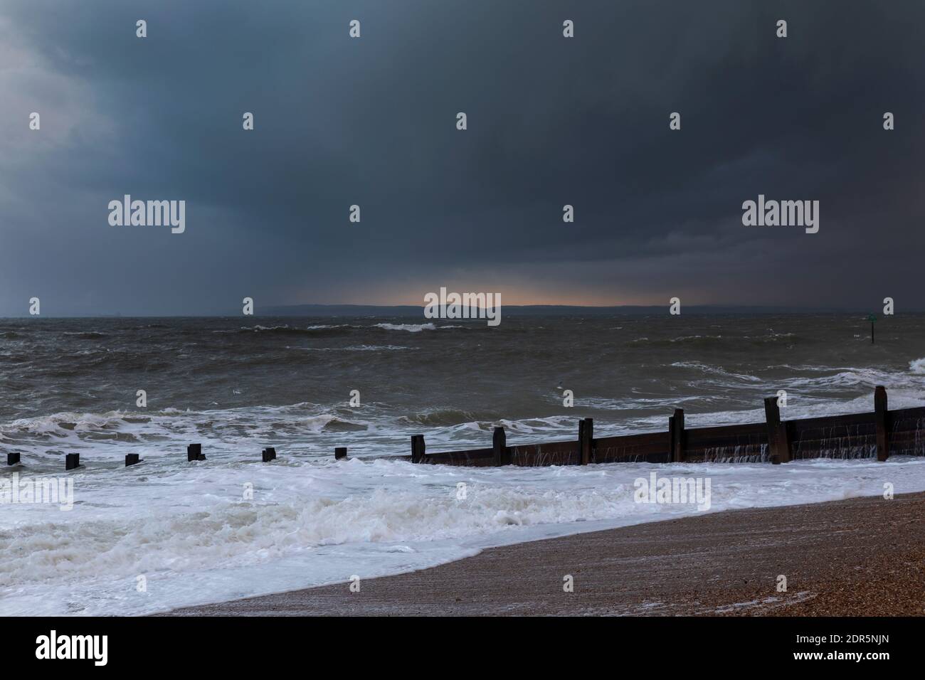 Storm clouds gathering on the South Coast of England. Rough weather ...