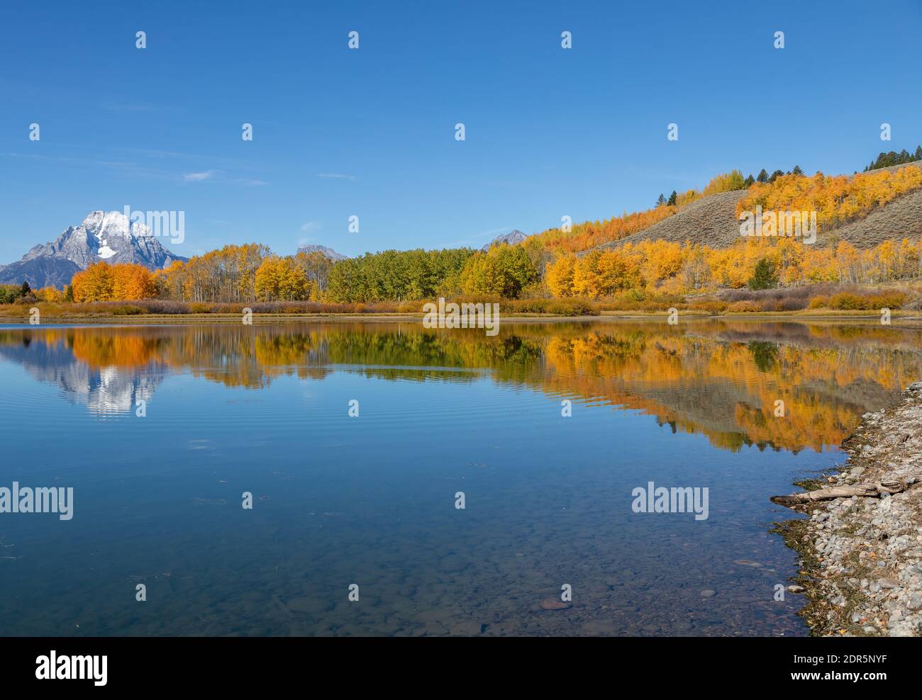 Scenic Reflection Landscape in the Tetons in Autumn Stock Photo - Alamy
