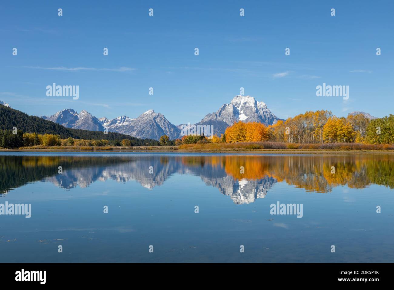 Scenic Reflection Landscape in the Tetons in Autumn Stock Photo - Alamy
