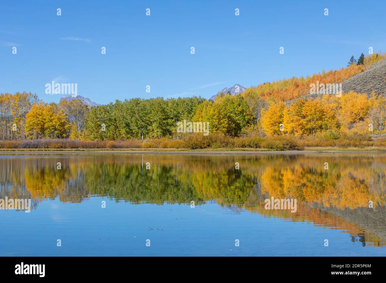 Scenic Reflection Landscape in the Tetons in Autumn Stock Photo - Alamy