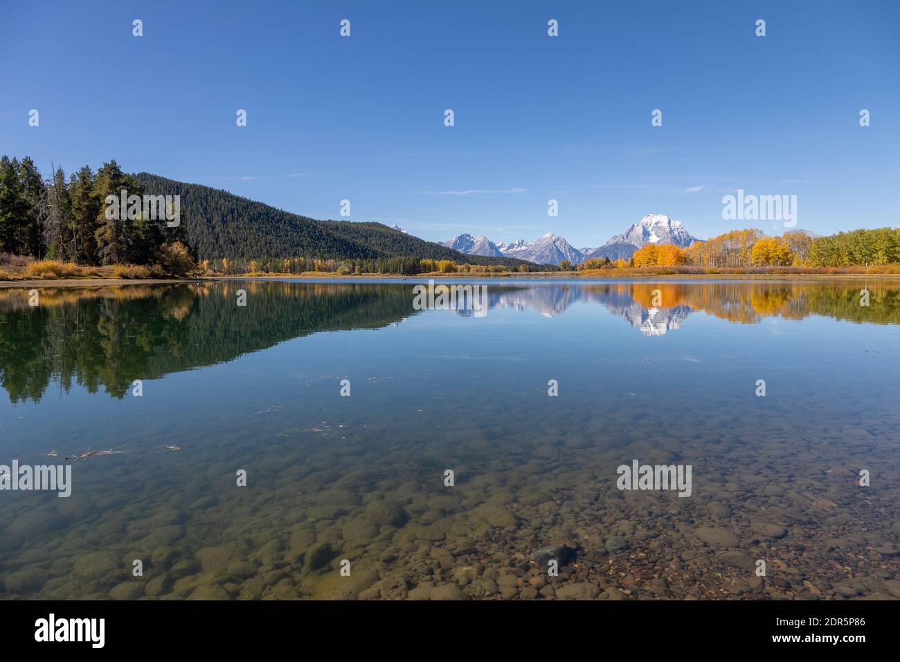 Scenic Reflection Landscape in the Tetons in Autumn Stock Photo - Alamy