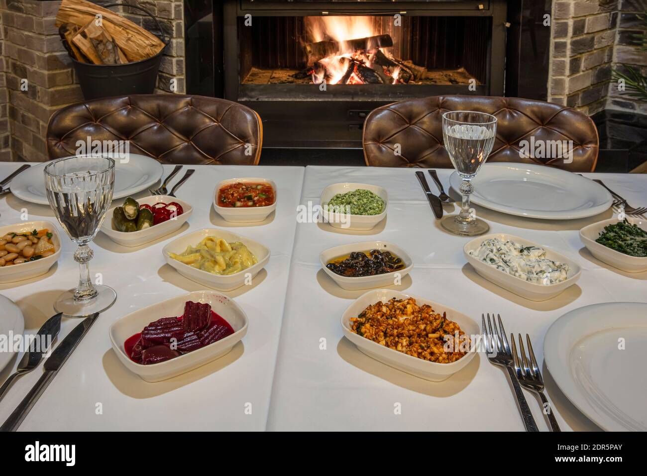 Buffet table with fireplace deals