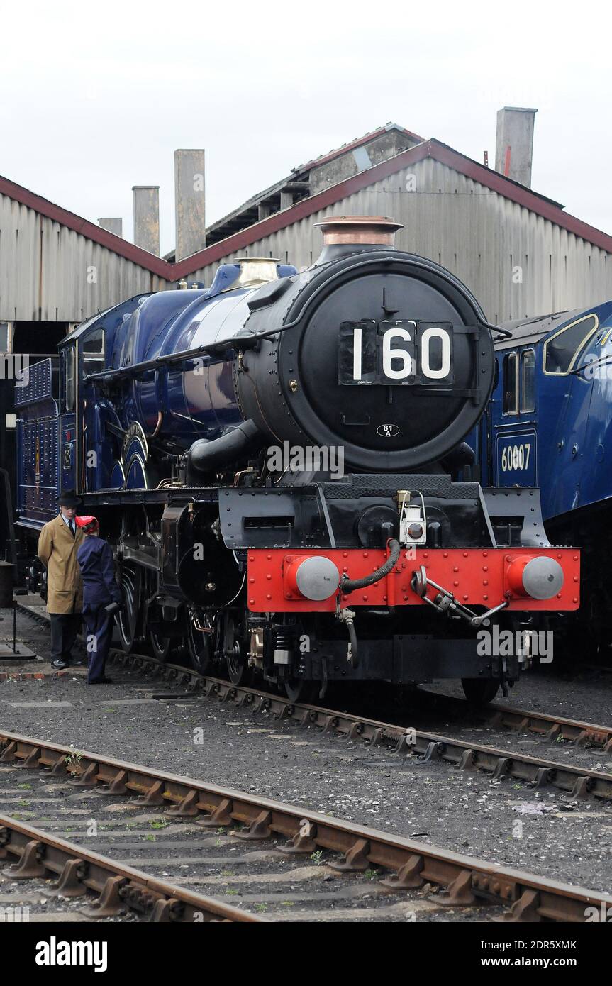 'King Edward II' on shed at Didcot, with 'Sir Nigel Gresley' behind. Stock Photo