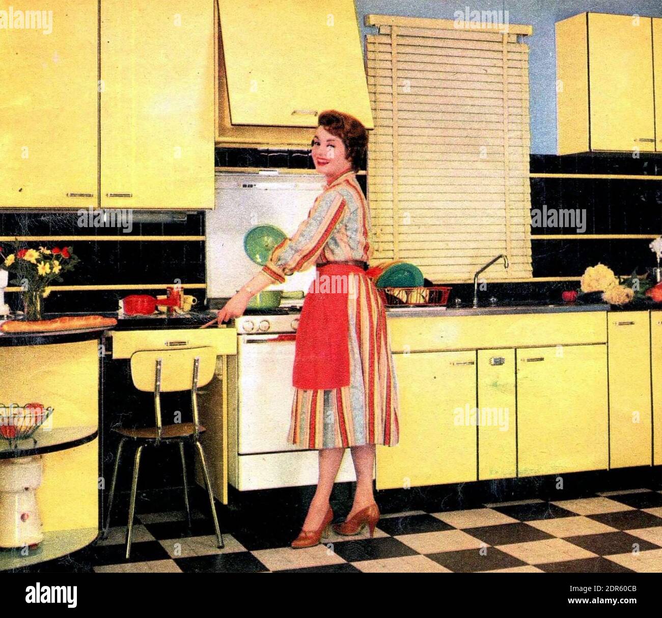 AMERICAN KITCHEN IN 1954 Stock Photo