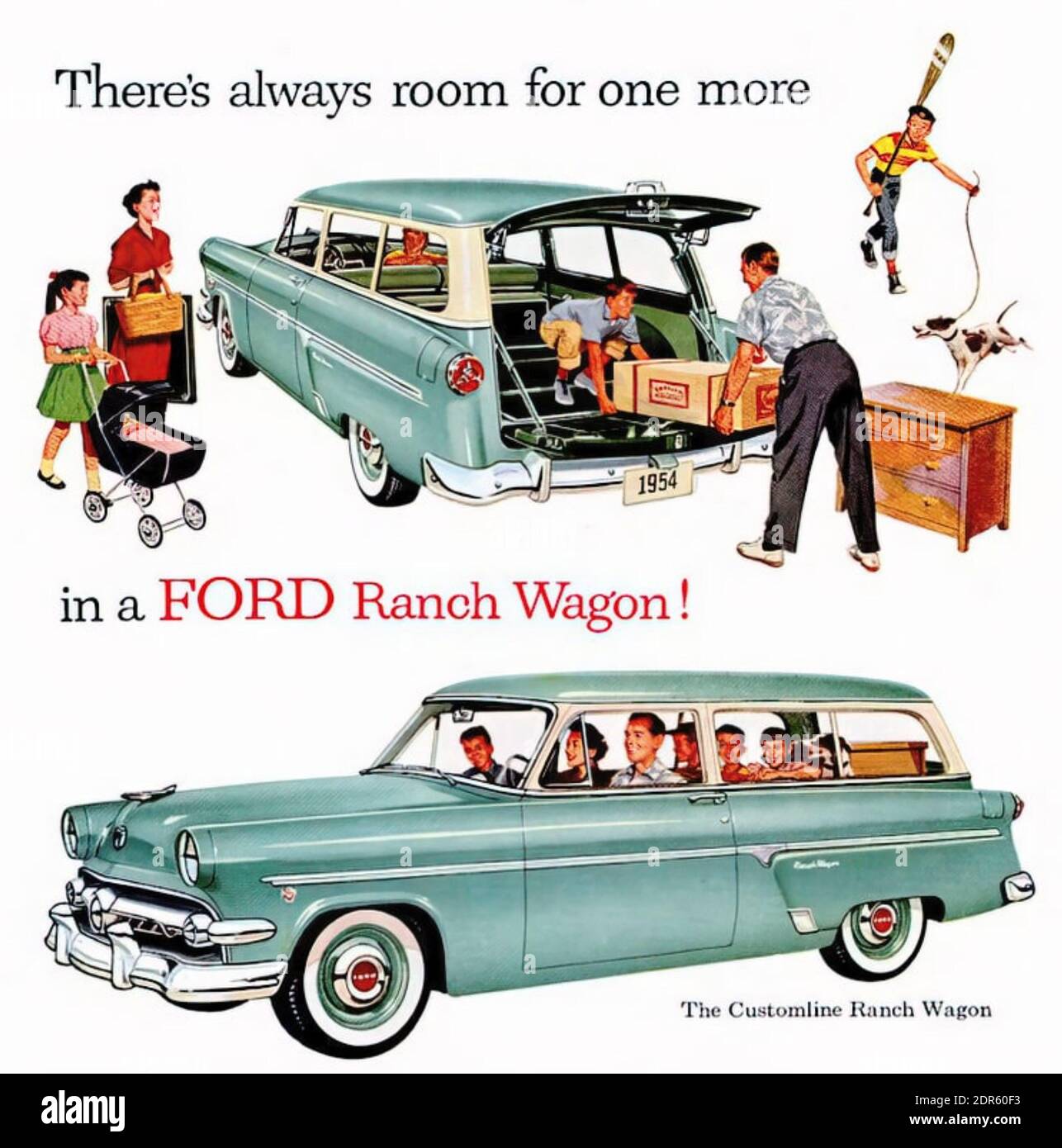 FORD RANCH WAGON ADVERT 1954 Stock Photo