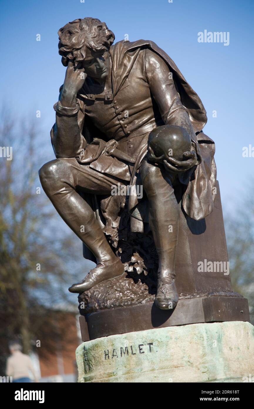 William Shakespeare's Hamlet Statue In Stratford Upon Avon Warwickshire