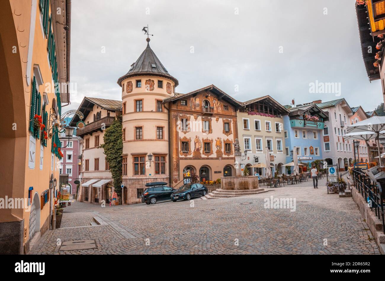 Old town square of Berchtesgaden Stock Photo