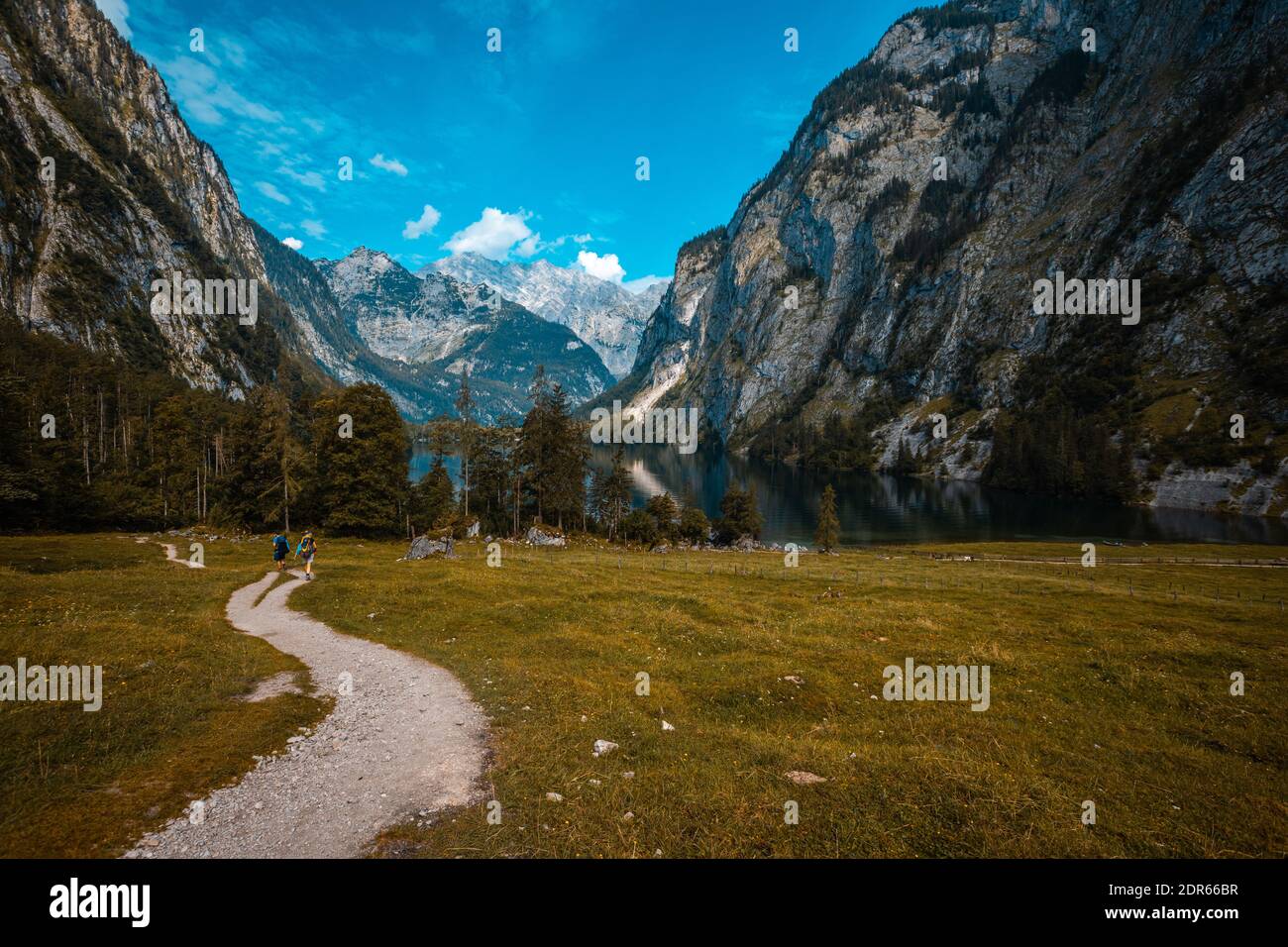 Path to Obersee in German Alps Stock Photo