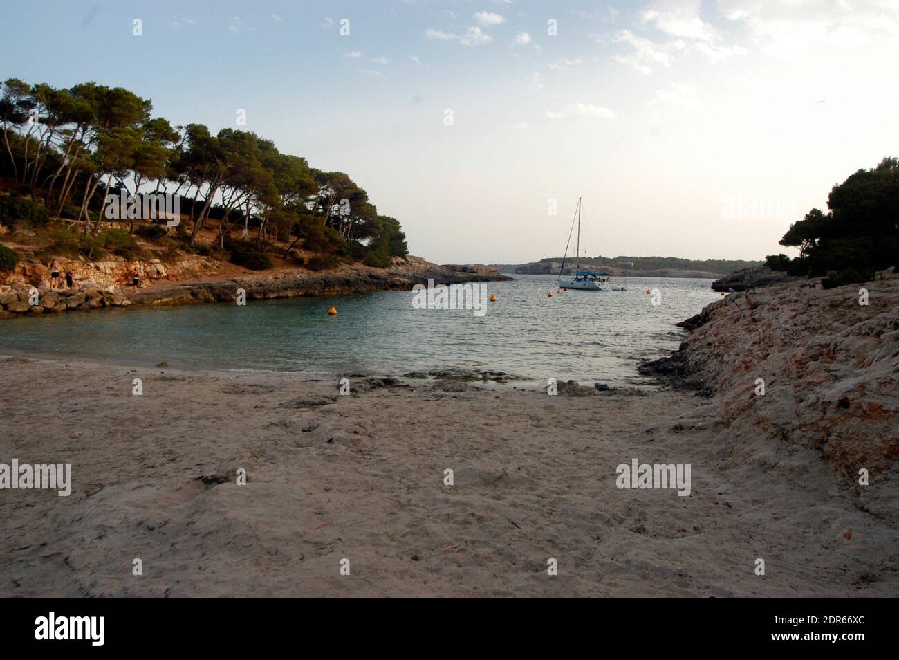 view on a bay with boat, holidays at the sea Stock Photo