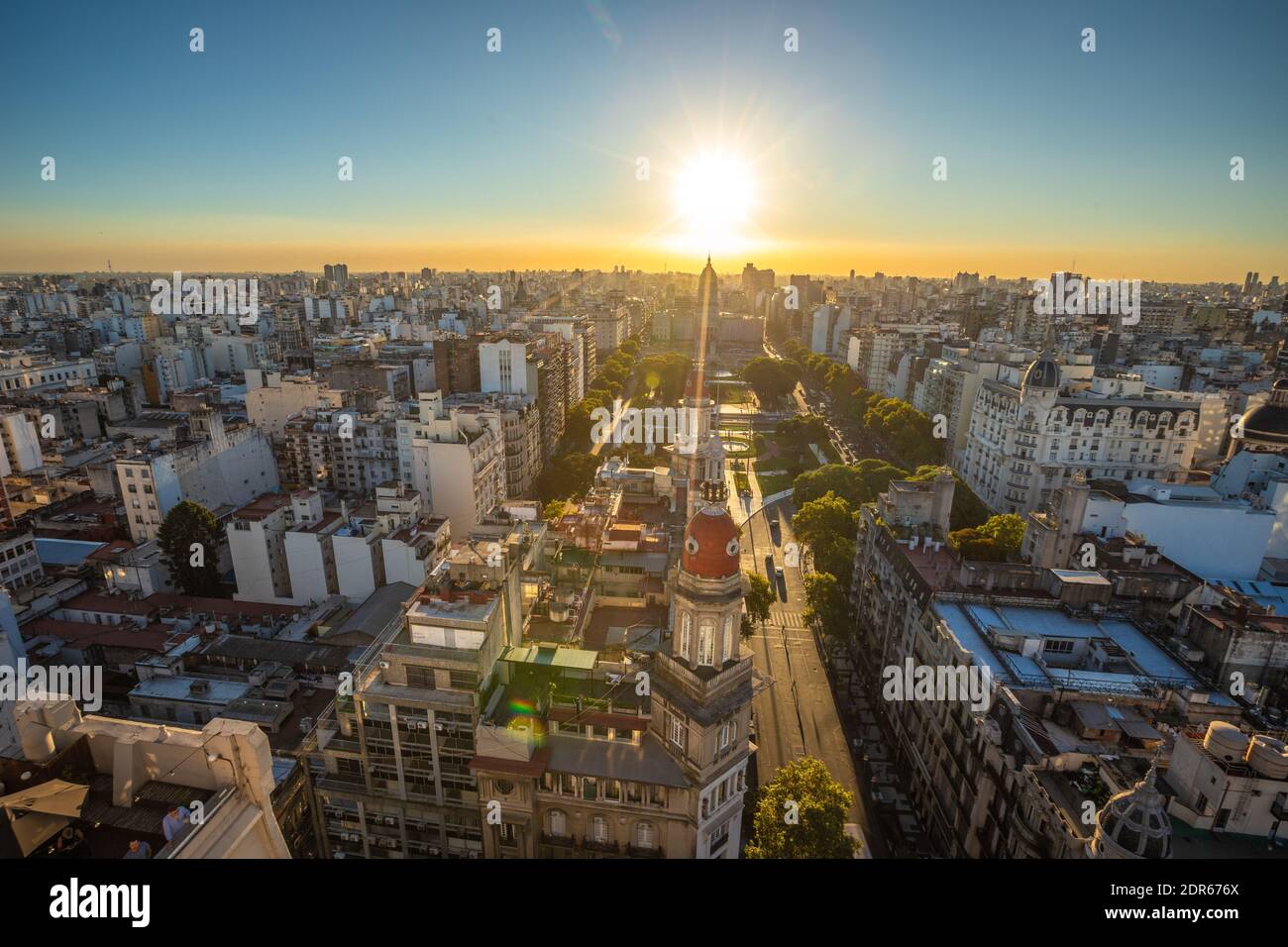 Nice sunset view of Buenos Aires Argentina Stock Photo