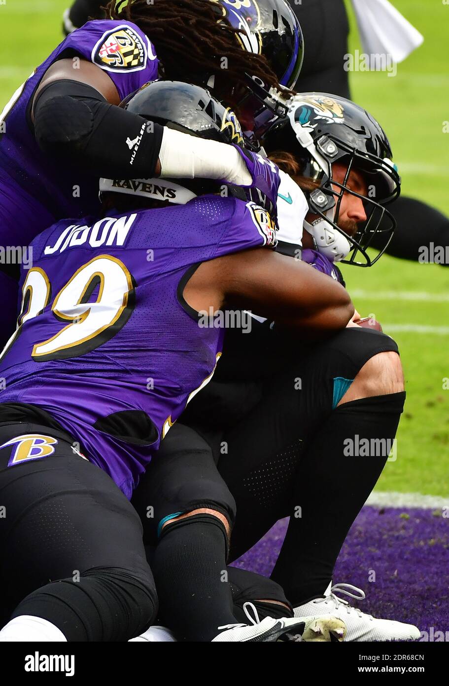 Gardner Minshew's Helmet Flies Off After Hit From Ravens' Kenny Young