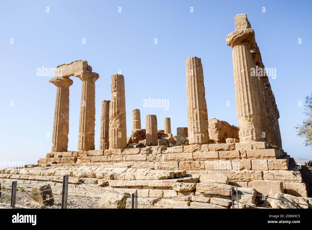 SICILY, ITALY  - OCT 14TH 2019: Tempio di Giunone, also known as Temple of Juno was built around 5th Century BC in the ancient Roman Greek city of Akr Stock Photo