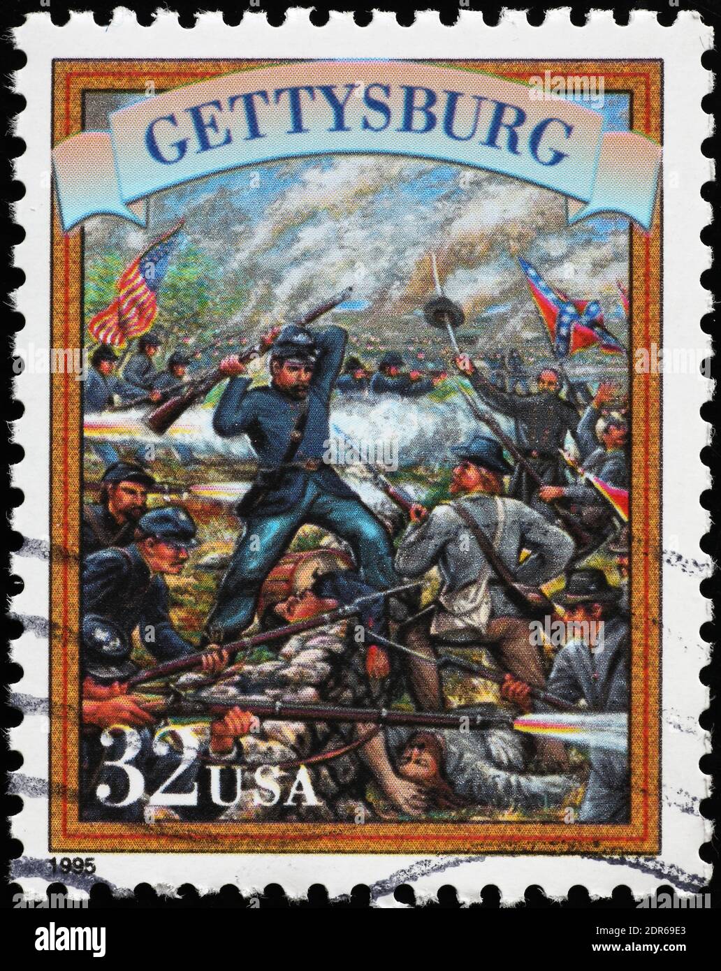 Battle of Gettysburg on american postage stamp Stock Photo