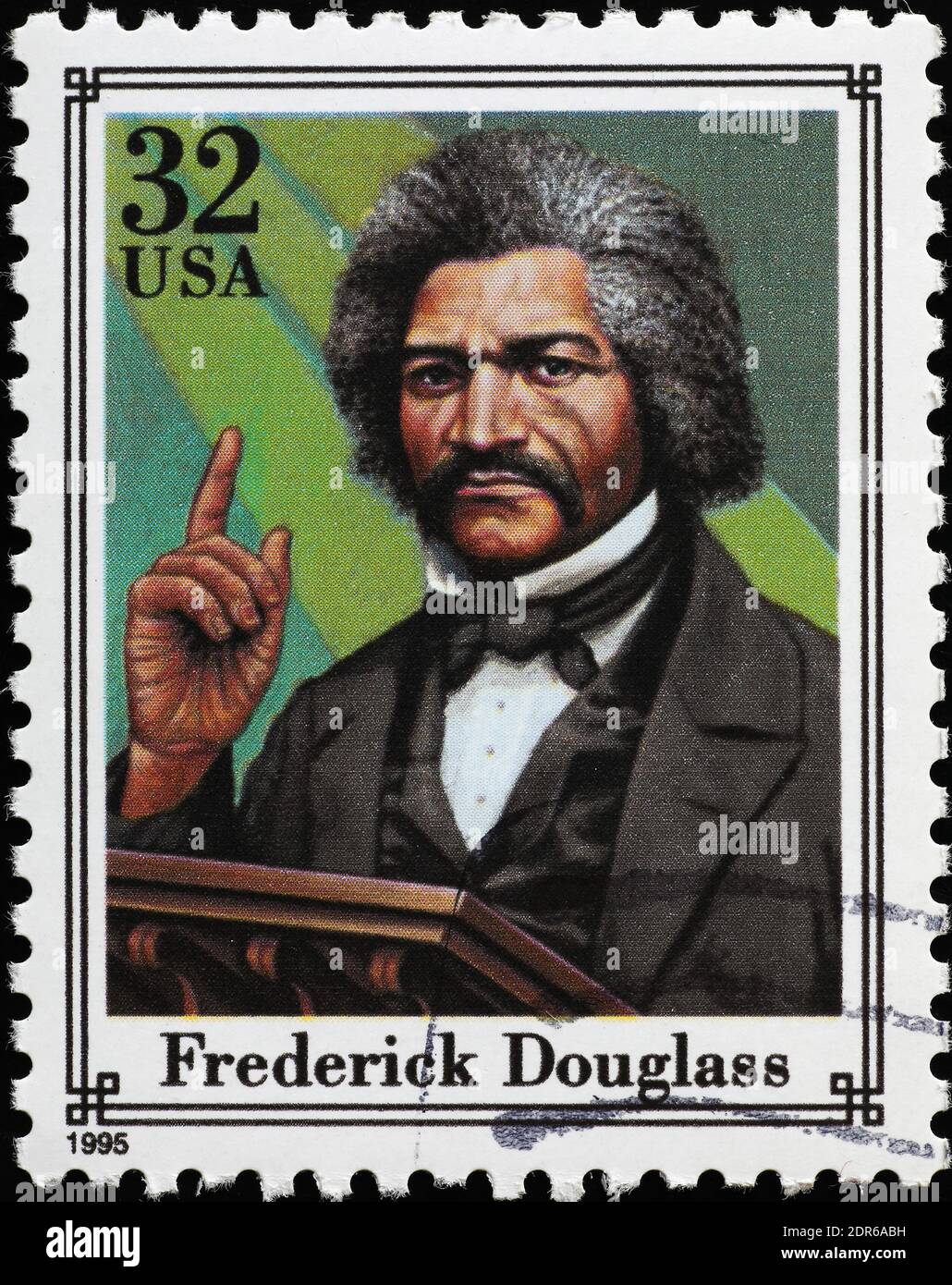 Frederick Douglass on american postage stamp Stock Photo