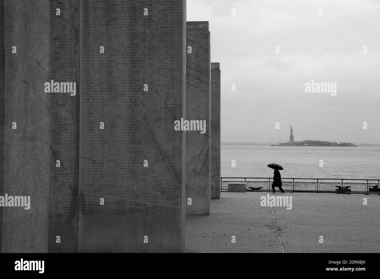 World War 2 Memorial Monuments at Battery Park Manhattan, New York, USA. Stock Photo