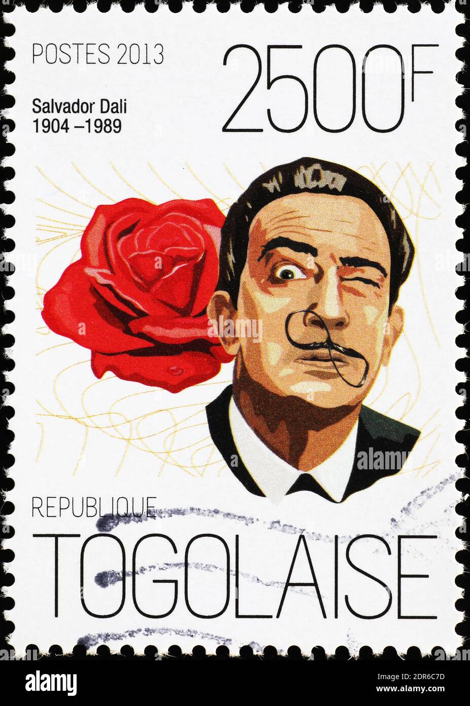 Salvador Dalì on postage stamp of Togo Stock Photo