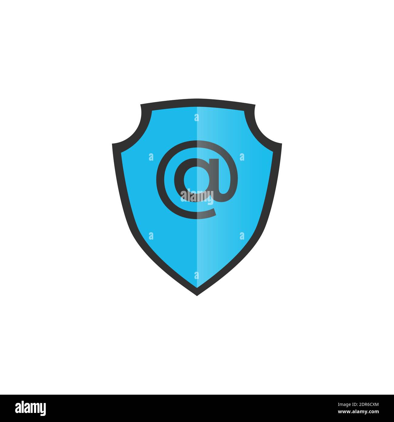 Shield with mail and email icon. Guard sign. Security, safety
