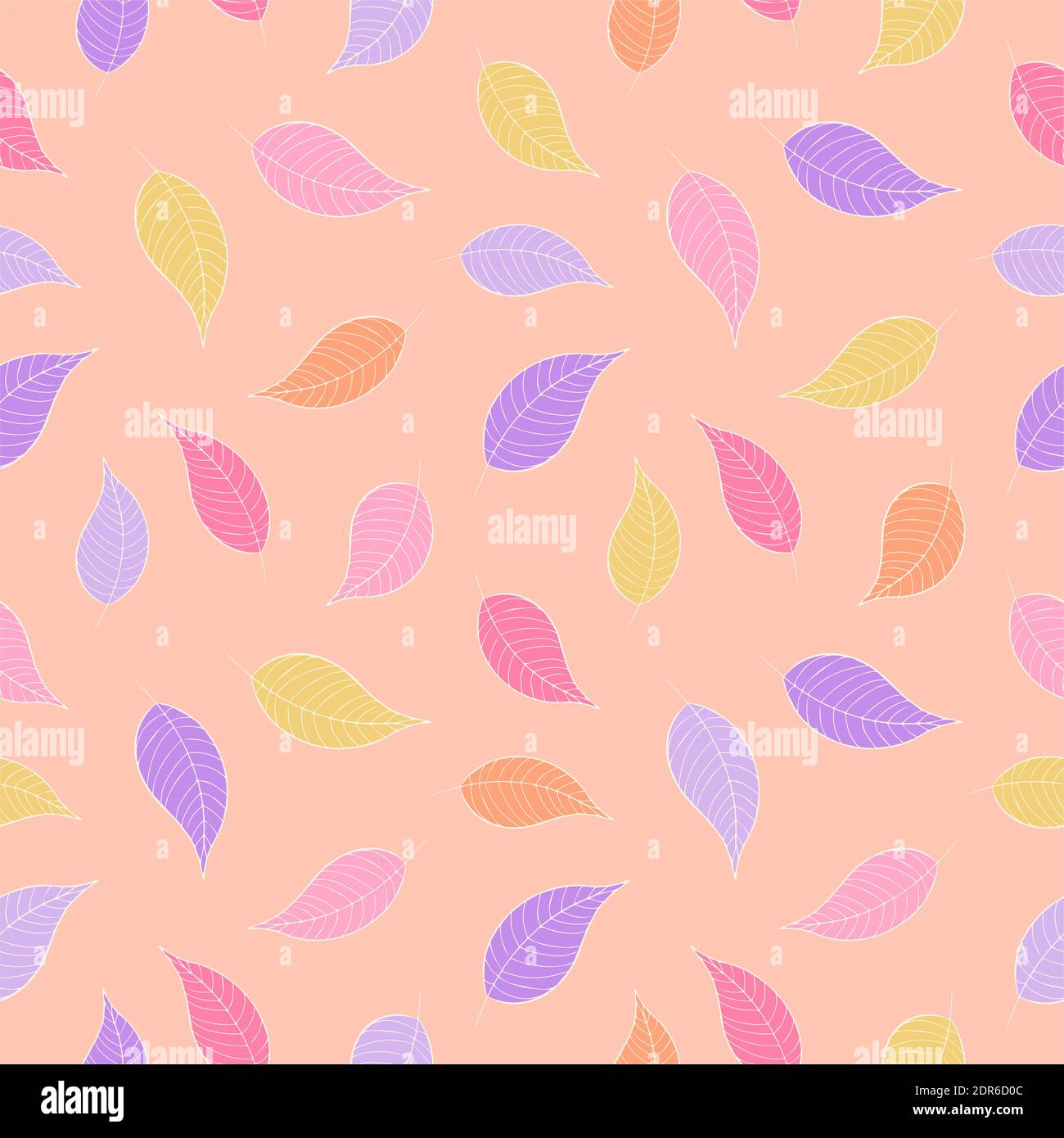 Natural vector seamless pattern. Cute colored leaves Stock Vector