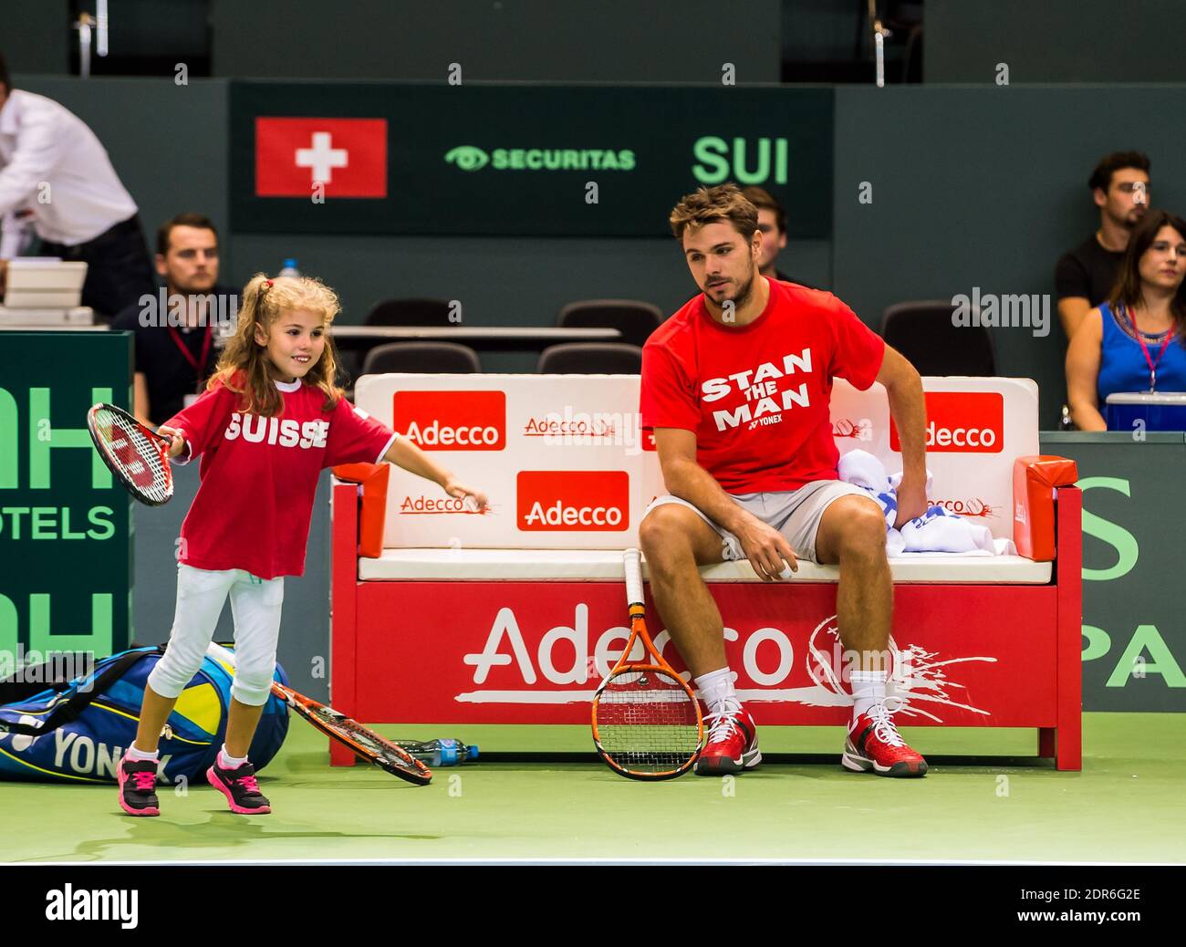 Stanislas ‘Stan’ Wawrinka during his training session with his daughter