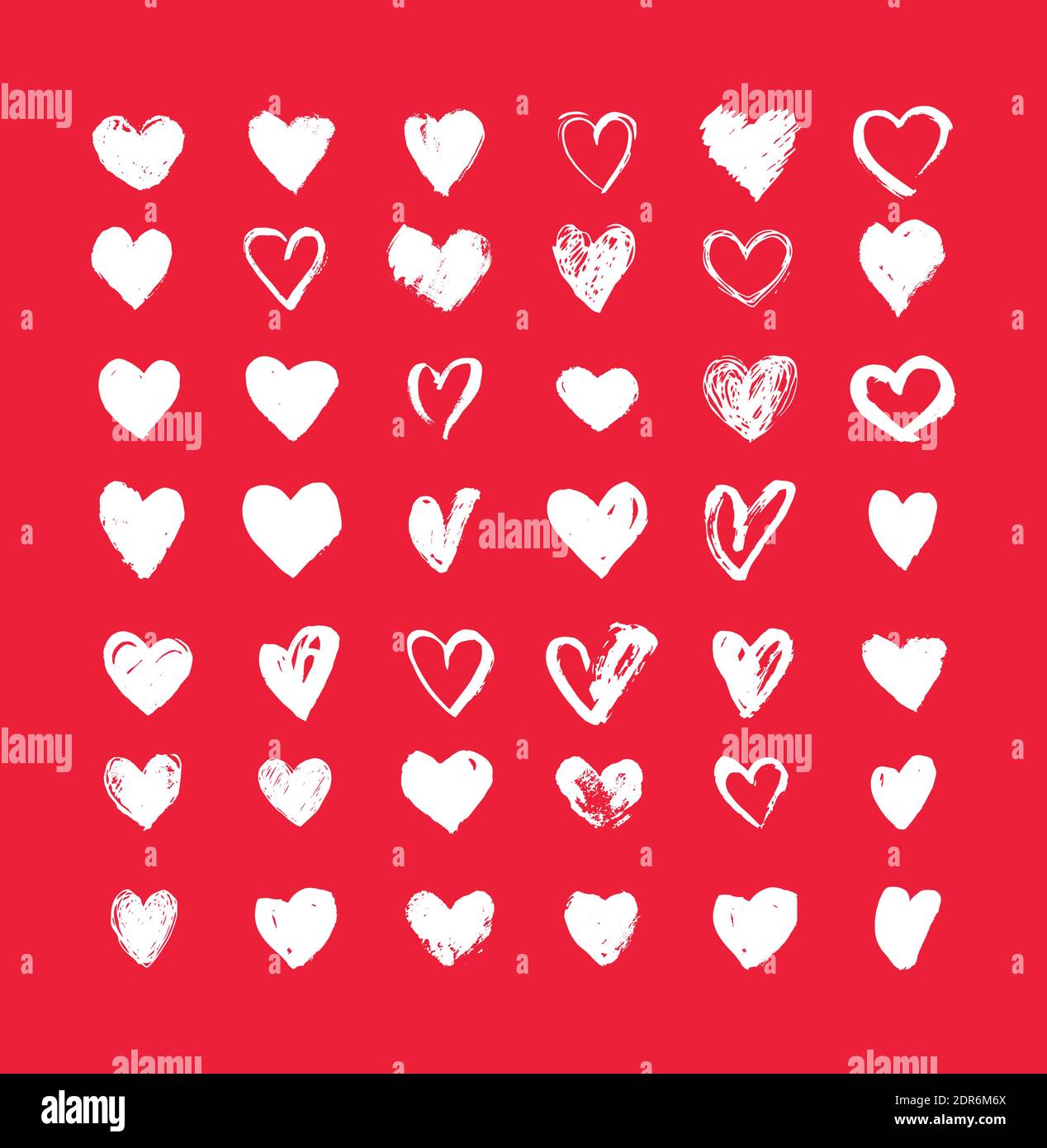 Heart Icons Set, hand drawn icons and illustrations for valentines and ...