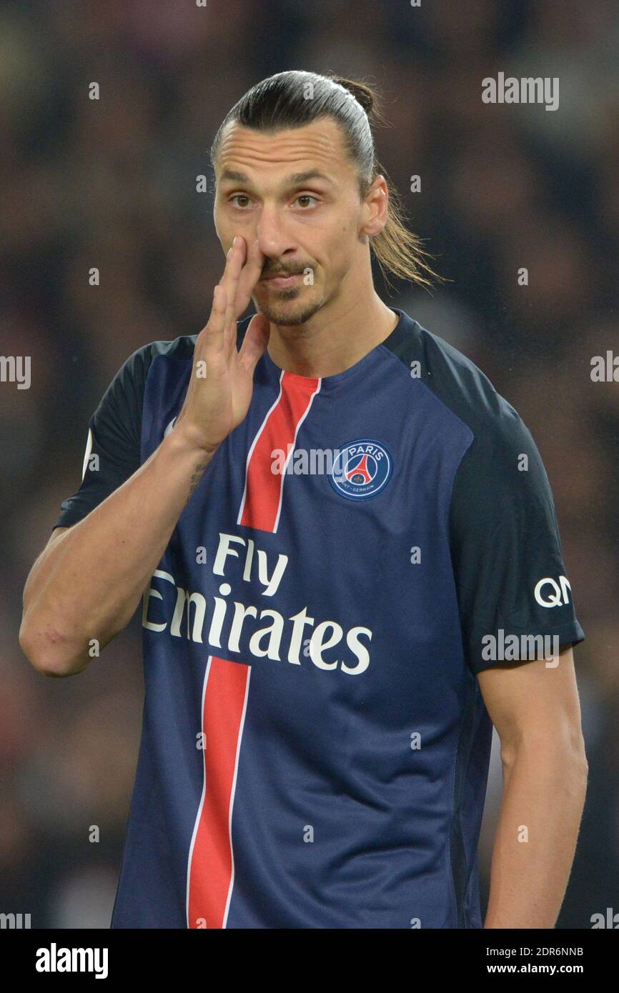 PSG s Zlatan Ibrahimovic during the French First League soccer match Paris St Germain vs Marseille in