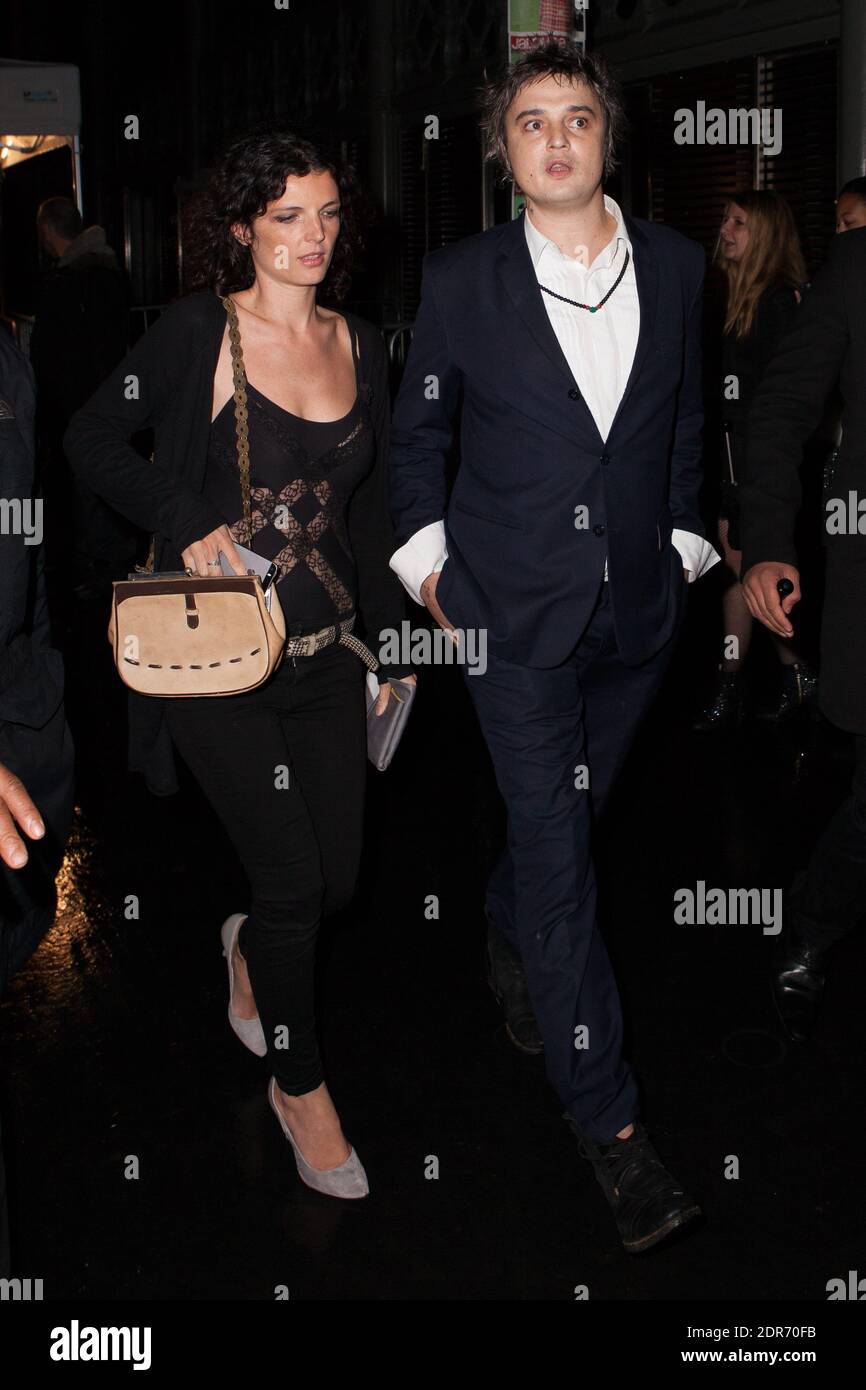 Pete Doherty and his girlfriend katia De Vidas attending Saint Laurent's Spring-Summer 2016