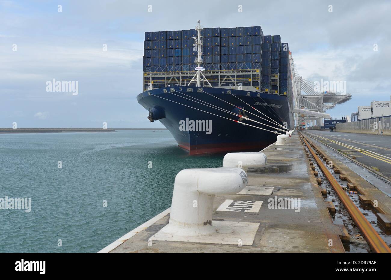 General view of CMA CGM Bougainville, the largest container ship in the ...