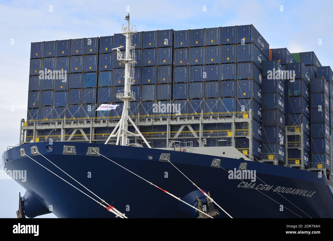 General view of CMA CGM Bougainville, the largest container ship in the ...