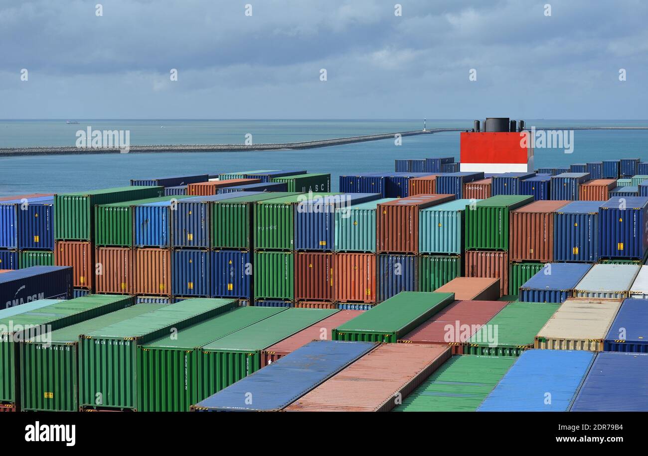 General view of CMA CGM Bougainville, the largest container ship in the ...