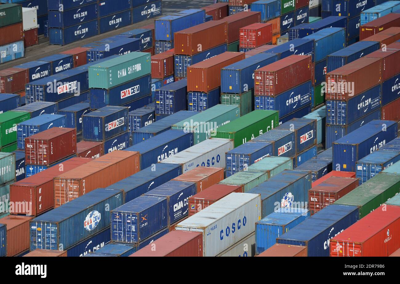 General view of CMA CGM Bougainville, the largest container ship in the ...